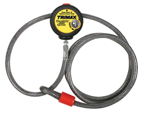 Cable Puck Lock. 6' x 3/8" Steel Cable 1