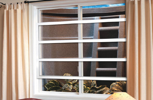 Residential window bar sample shown in basement window bar application